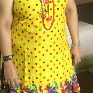 Plus Size Cotton Sleeveless Kurta