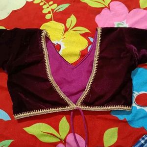 New  Maroon Backless Blouse