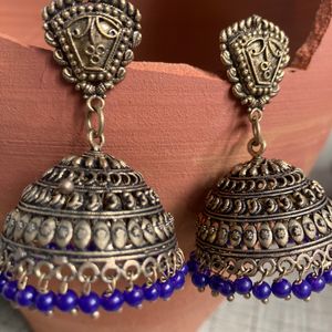 Gold Oxidised Jhumka