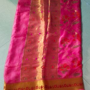 Cotton Blend Pattu Border Saree