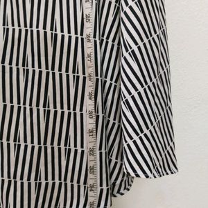 White Black Striped Long Skirt