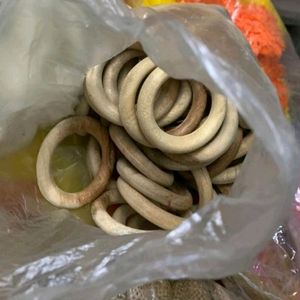 25 Pcs. of Wooden Round Loop Rings for Art & Craft