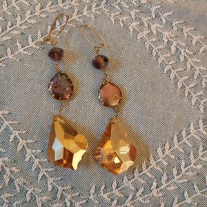 Zara Iridescent Peal & Crystal Earrings