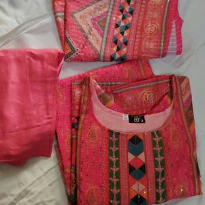 New Pink Colour Party Wear Very Smooth Kurta Set