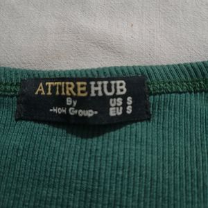 Cute Crop Green Korean Top