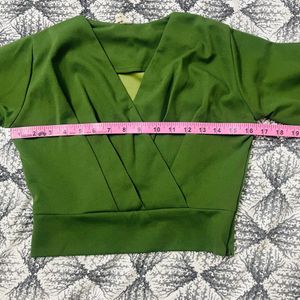 Stylish Bell Bottom Style Green Coord Set