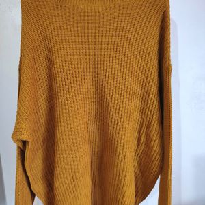 Mustard Cableknit Top