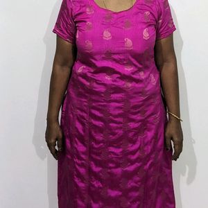 Hot Pink Colour Festive Kurtha