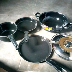 Combo Of Non Stick Tawa, Pan 5 Set Together Sale