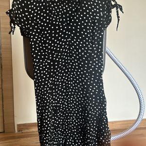 Polka Dot Micro Sleeve Mini Dress