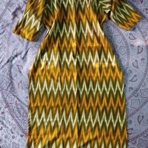 Yellow Printed Kurti