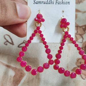 Magenta Hanging Earrings