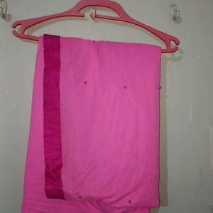 Amazing Baby Pink Saree With Beads