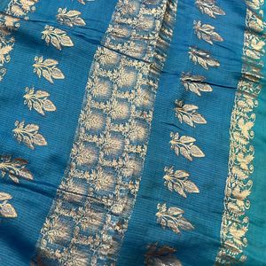 Blue Cotton Saree