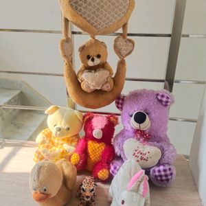 Combo Of 7 Different Soft Toys