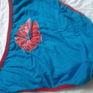 Blue Cotton Brief with Red Kiss Print - Size M