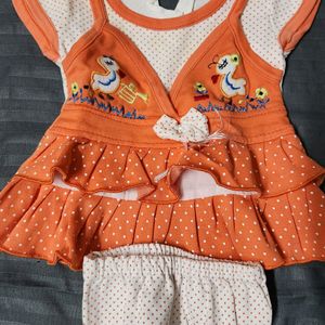 Orange Dress For Newborn Girl Baby