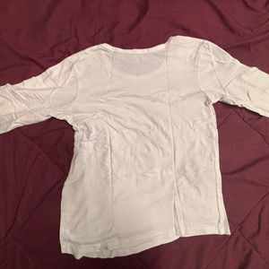 Plain White 3/4th Sleeve T-shirt