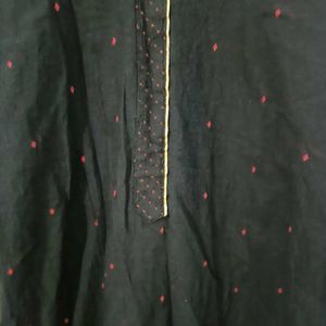 Cotton Black Kurta Palazzo Set