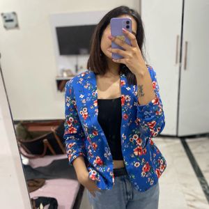 Blue Floral Blazer