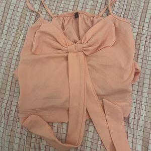 Bow Sleeveless Crop Top