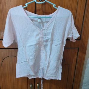 Pure Linen V Neck Top