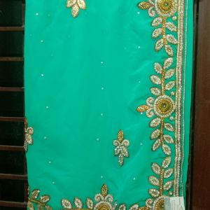 Georgette Saree With Machine Embroidery