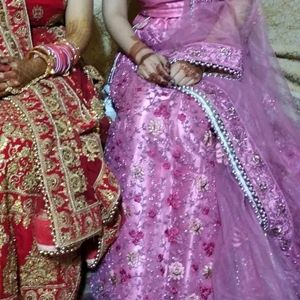 Pink Net Lehenga Choli