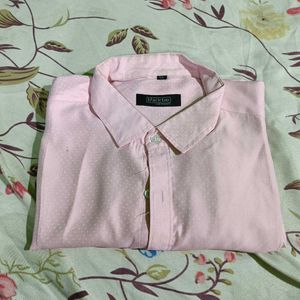 Light Pink White Dot Printed Shirt