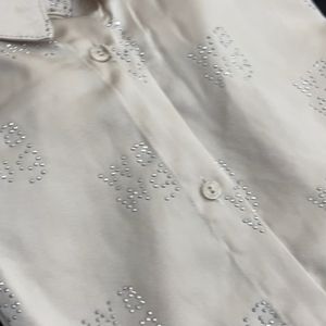 Embellish New Beige Party Shirt