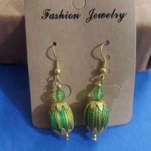 Elegant Multicolor Silk Thread Bead Earrings