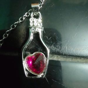 Heart In A Bottle Pendant With Necklace