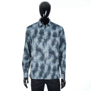 DiorStussy Blue Wavy Print Button Up Shirt