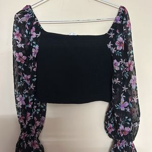 Black Bardot Top