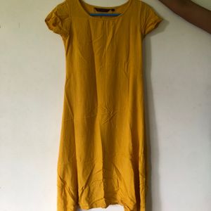 Mustard Bright Yellow Asymmetrical Kurti