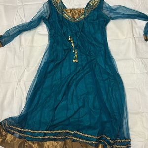 Aqua Blue Suit Set with Dupatta