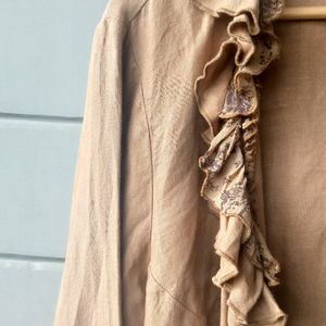 Fancy Beige Cotton Coat