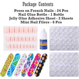 French Nails 24pc (free Stickers)