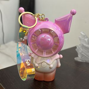 Hand Fan Robo Bunny Ombre Pink With Keychain