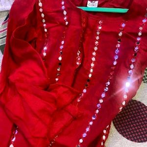 Pretty Red Mirror Kurta