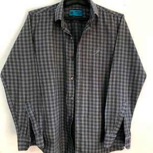 Blue And Black Check Shirt