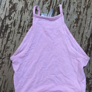 h&m pink crop tank top