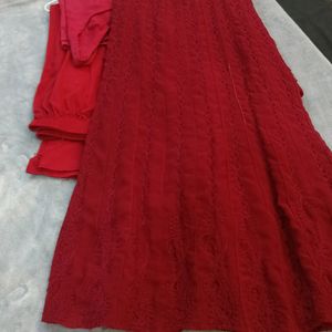 Chickankari Anarkali Kurta Set