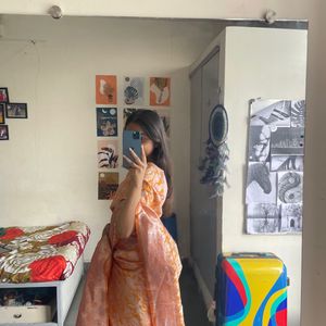 Orange Banarsee Sari