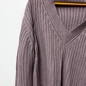 Purple Back Cutout Thin Sweater