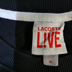 LACOSTE BLACK REGULAR FIT LOGO SWEATSHIRT