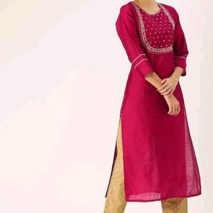 Varanga Embellished Art Silk Straight Kurta