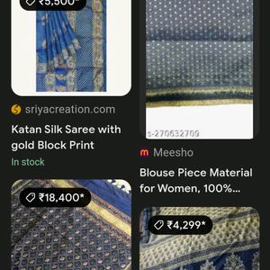 Tissu Silk Saree Blue Flat 80% Off