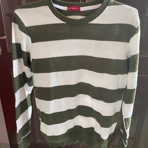 Green And White Coloured  Sweatshirt