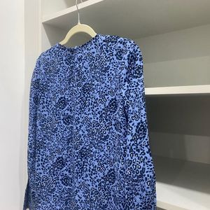 Marks & Spencer Blue Leopard Print Top